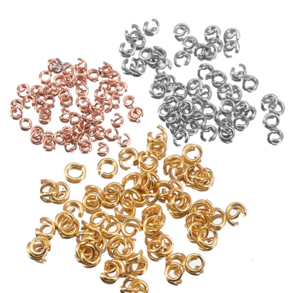 200pcs 100pcs Stainless Steel Jump Rings 3-10mm Open Split Rings Necklace Bracelet Gold Color Connectors for DIY Jewelry Making