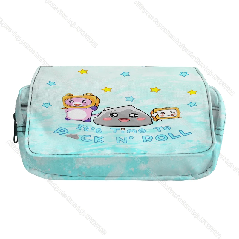 Lankybox Robot Portable Pencil Case Boxy Foxy Cartoon Kids Stationery Bag Large Capacity Storage Bag School Studen Pencil Bag