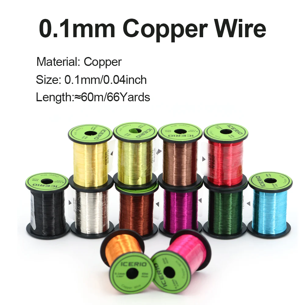 0,1 mm 60 m Kupferdraht, feiner Metalldraht, Fliegenbindematerial für Kupfer-John-Wet-Fliegen, Buzzer-Midge-Nymphen, Forellen-Angelköder – Detail 2