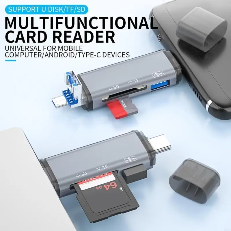 

USB Type C USB Card Reader Connectors, Supports Cards for File Access 83CE