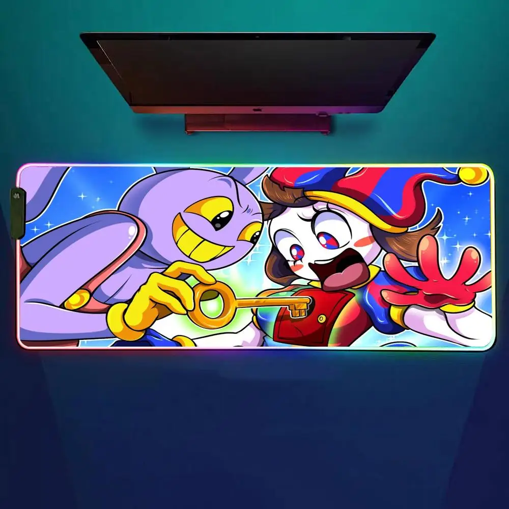 

Cartoon The Amazing Digital C-Circus Mouse Pad RGB Gaming Mouse Pad Desk Mat HD Gamer Large LED Light XXL MousePads