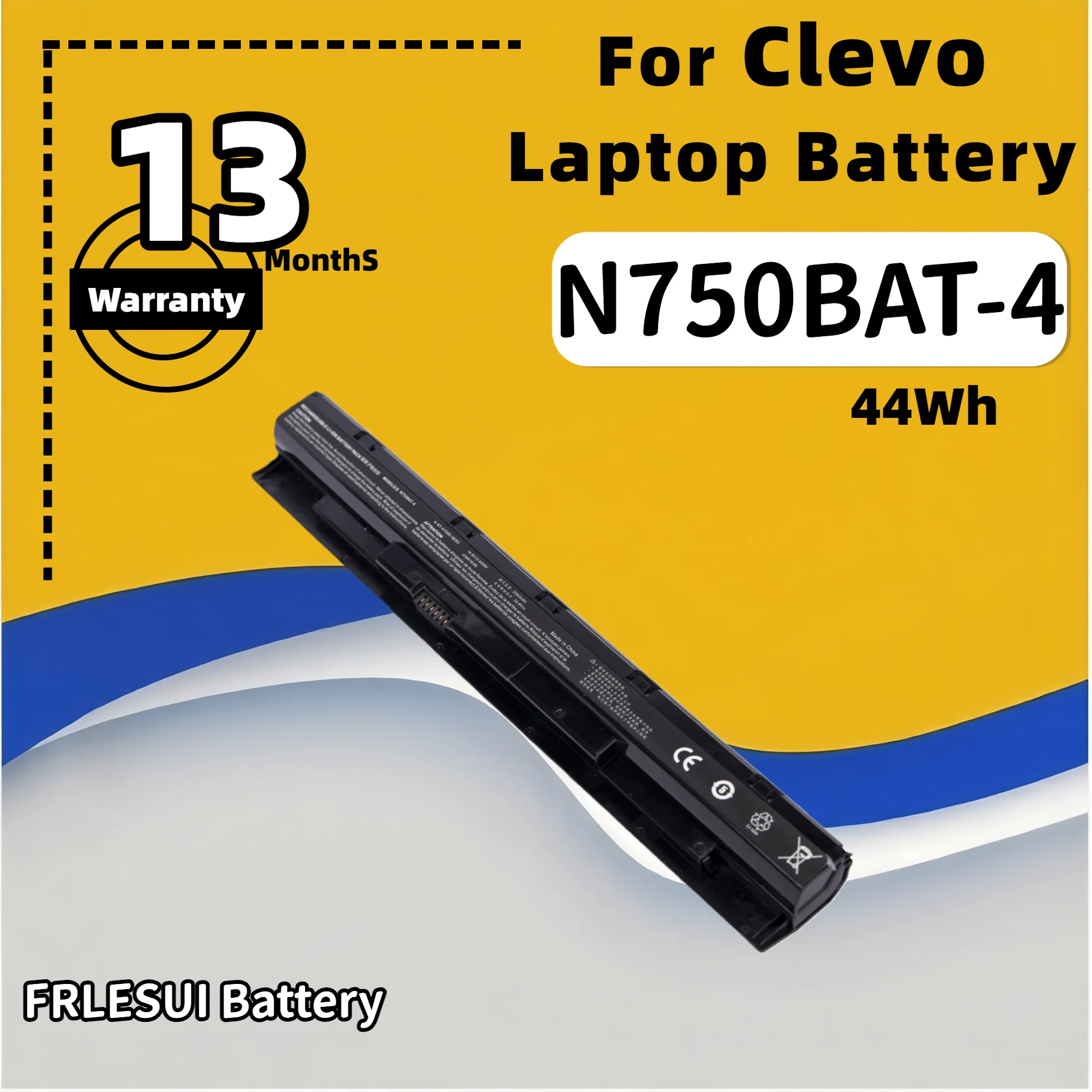 FRLESUI Battery N750BAT-4 For Clevo N750BU N751BU N750WU N750S Series 87-N750S-31C00 6-87-N750S-4EB1 4EB2 3CF1 Laptop Battery