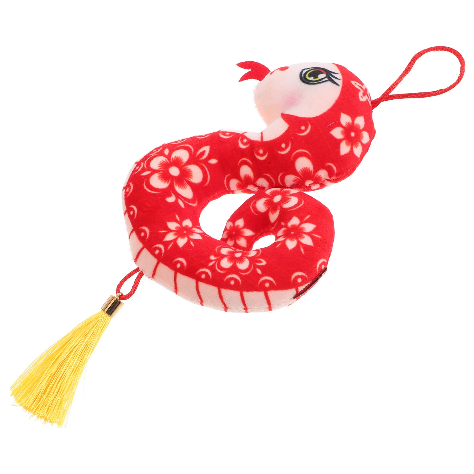 

Snake Pendant Chinese Car Hanging Ornament New Year Charms Toy Plush Decoration Small Stuffed Animal Simulated