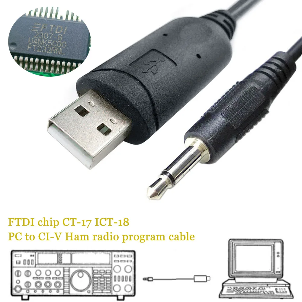 Ftdi ft231xs usb rs232シリアルアダプタケーブルと3.5ミリメートルジャック2ポール