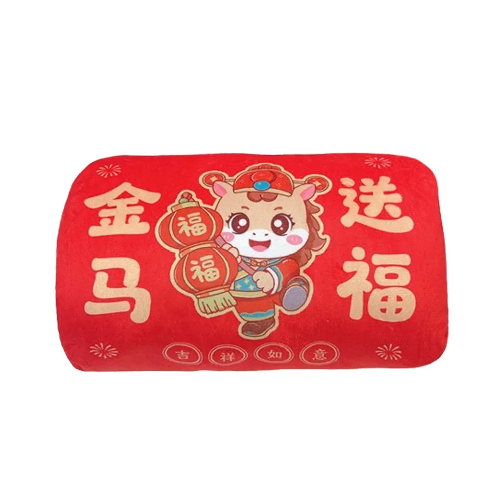 

Chinese Style Horse Stuffed Hand Pillow Cartoon Soft Sleeping Pillow PP Cotton Filling Cute Horse Mascot Winter Season