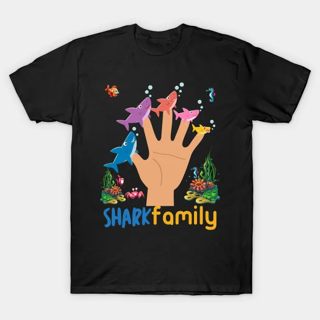 

Five Fingers Shark Family T Shirt. New 100% Cotton Short Sleeve O-Neck T-shirt Casual Clothing Mens Top