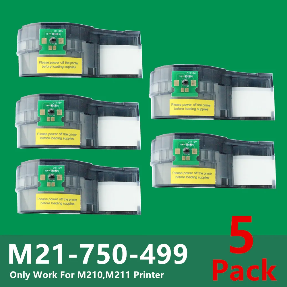 1~5PK New CHIP Version Nylon Cloth Cartridge M21-750-499 Use For M210,M211 Handheld Label Printer,Labeller Laboratory Maker