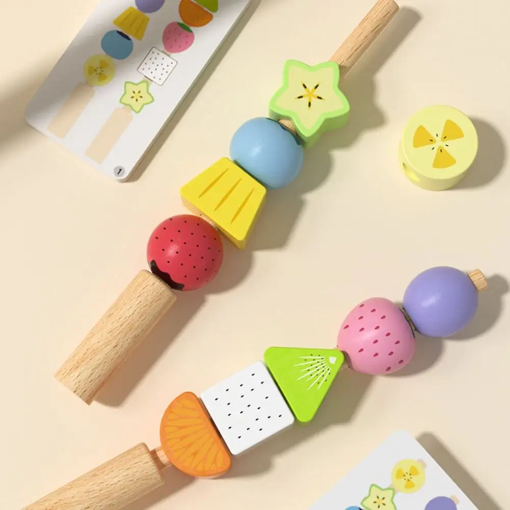 Gioco di abbinamento a forma di frutta geometrica Forma di colore della frutta Giocattoli educativi con perline Montessori Pensiero logico portatile