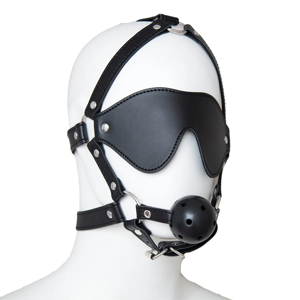 Couple Mouth Gag Eye Patch BDSM Bondage Gear Adult SM Slave Erotic Games Role Play Harness 18+ Fetish Toy Mouth Ball Eye Blinder