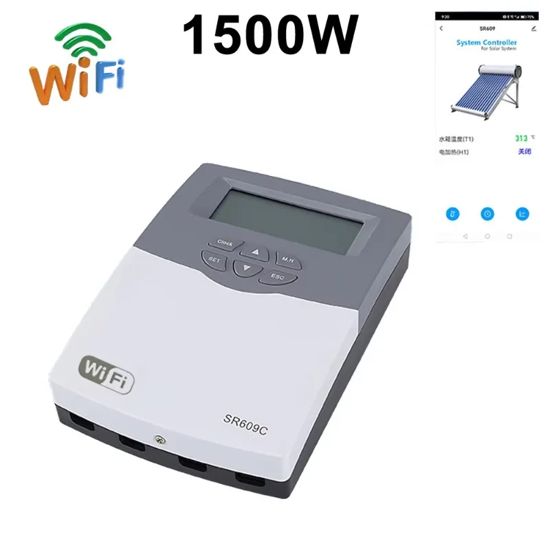 SR609C Solar Controller for Integrated Pressurized Solar Water Heater, Digital Temperature Display Home Solar Heating Regulator