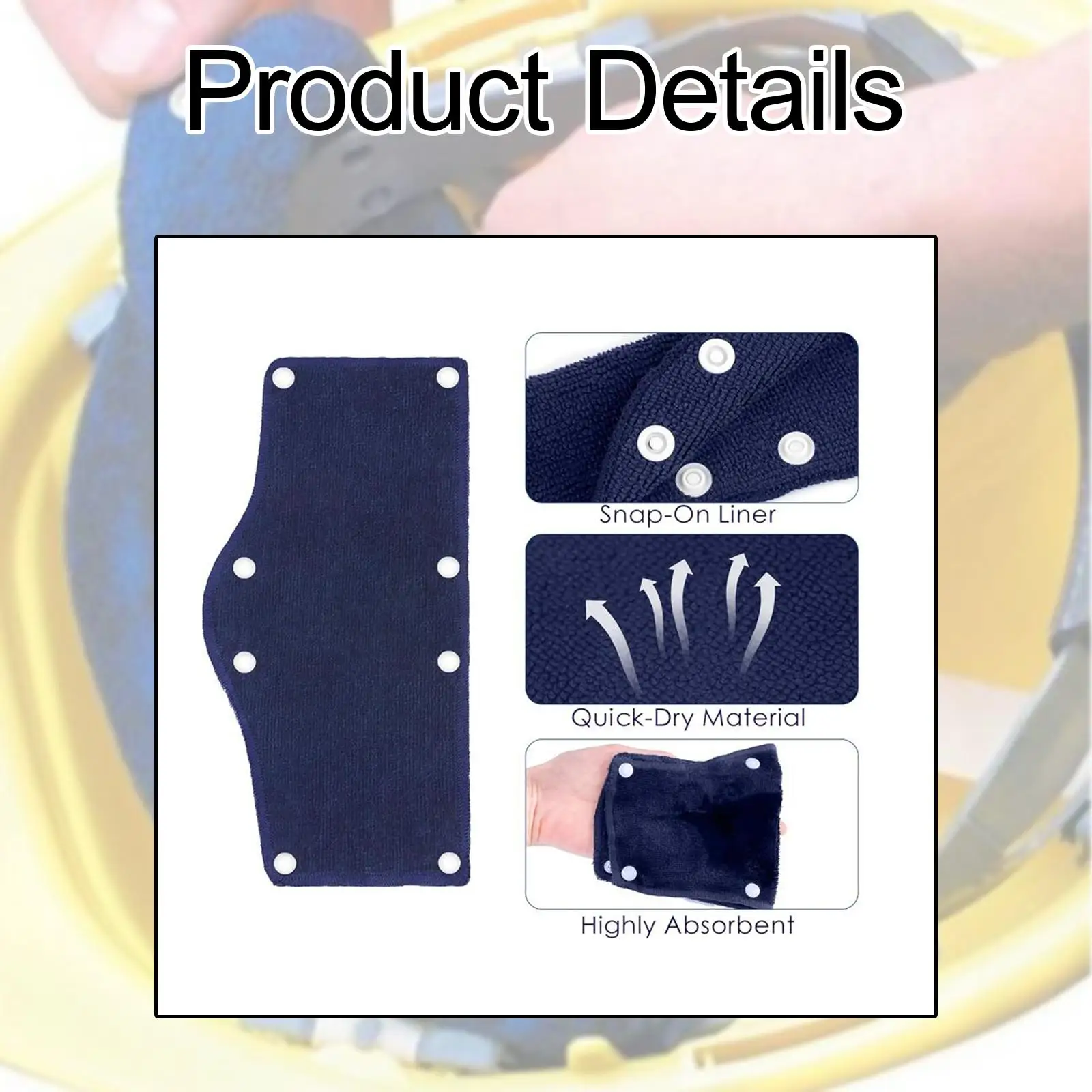 12Pcs Sweatbands for Hard Hat Comfortable for Helmet Terry Cloth Sweat Bands for Industrial Setting Work Construction