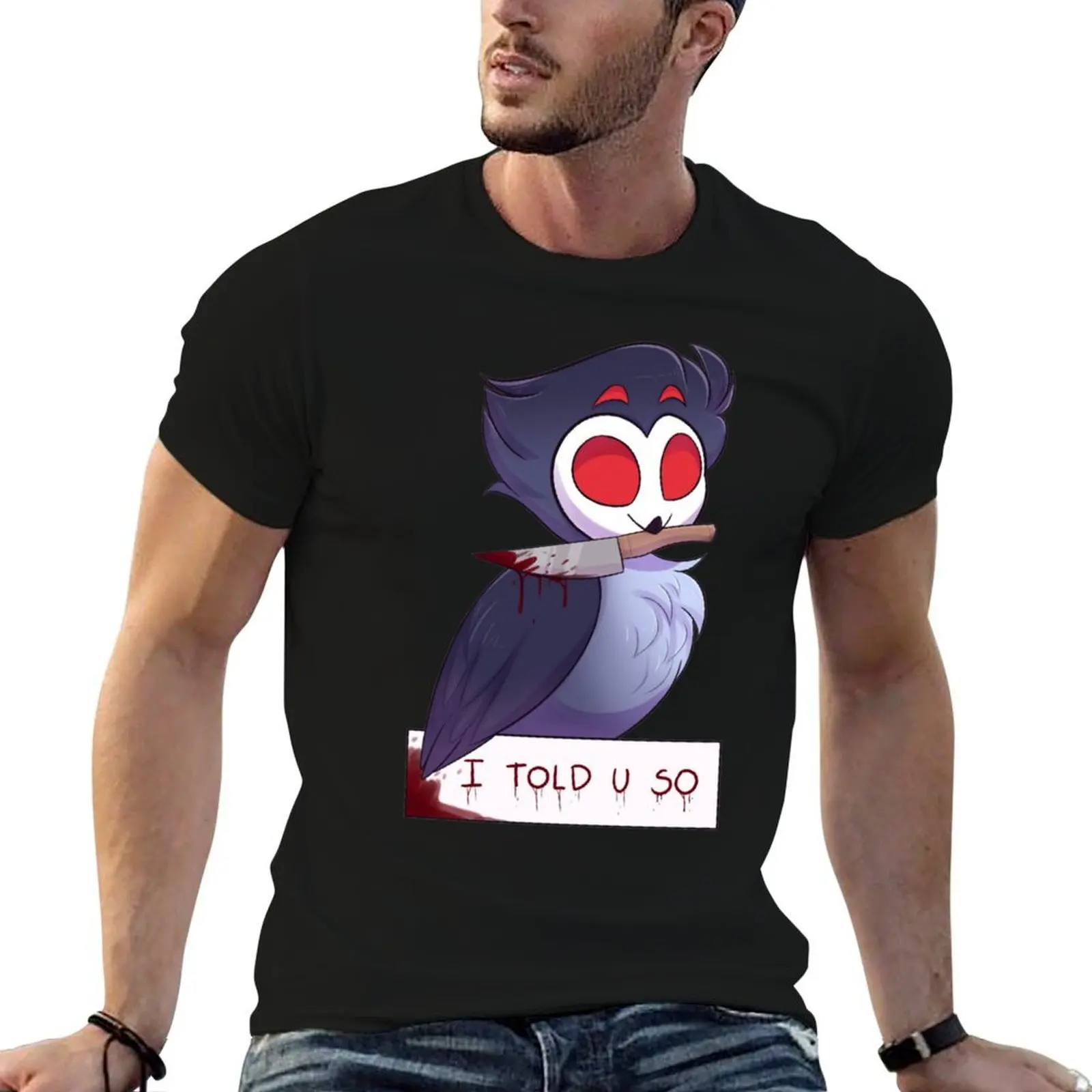 Owl Stolas bloody warning T-Shirt man t shirts graphic man t shirts high quality luxury brand man t shirt graphic T-shirt