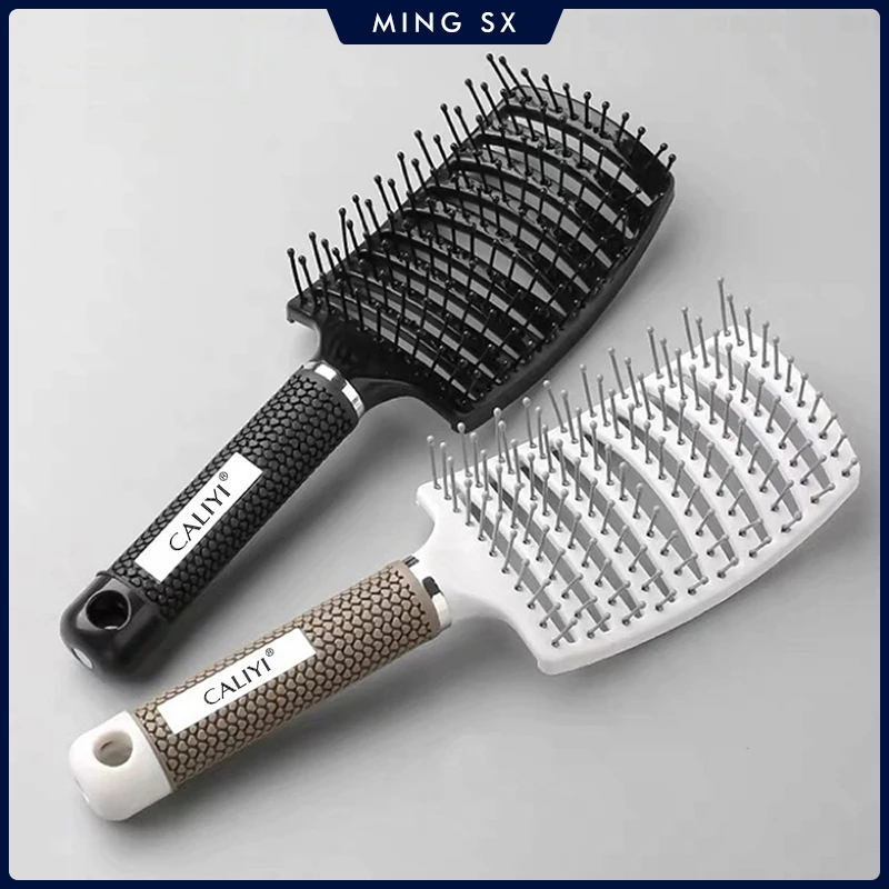 

Hair Comb Brush Professional Curved Vented Brush for Faster Blow Drying Paddle Detangling Brush for Wet Dry Curly Straight Hair