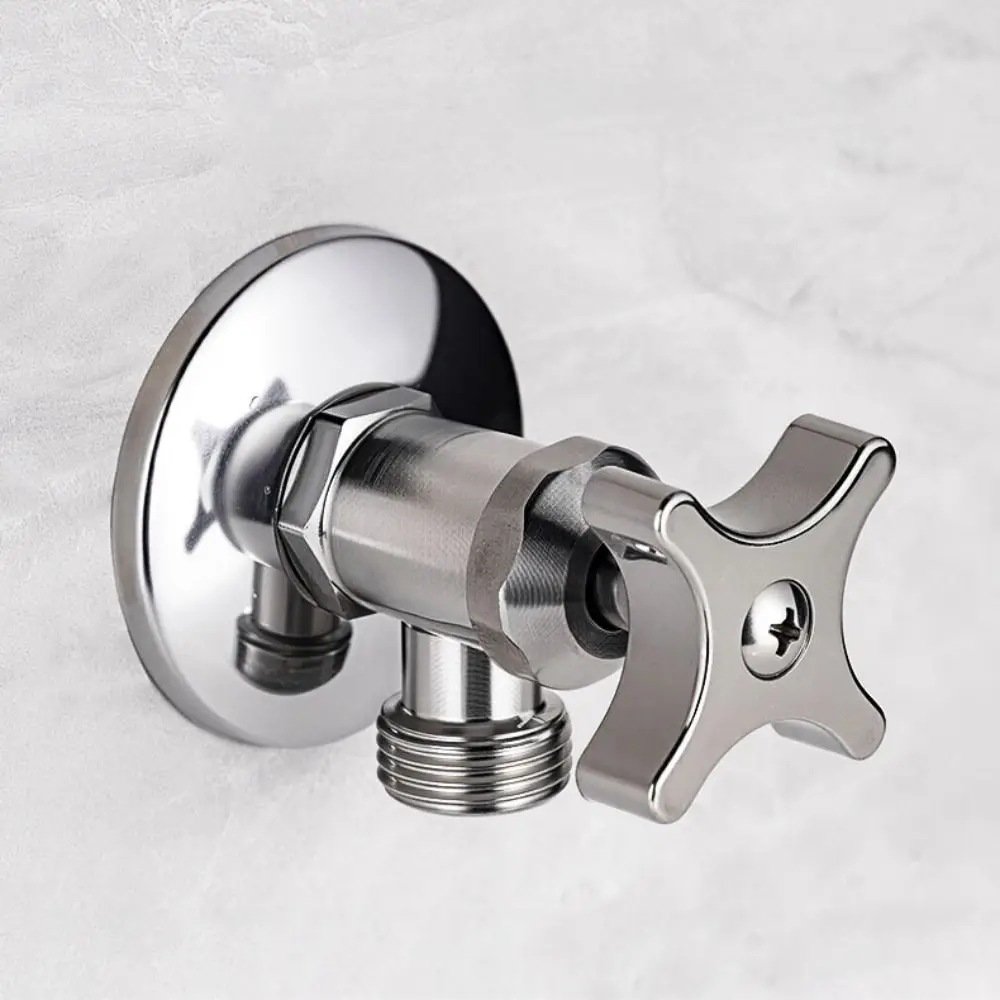 Válvula triangular de acero inoxidable duradera, válvula angular engrosada con rosca, sello a prueba de explosiones, válvula para calentador de agua, inodoro