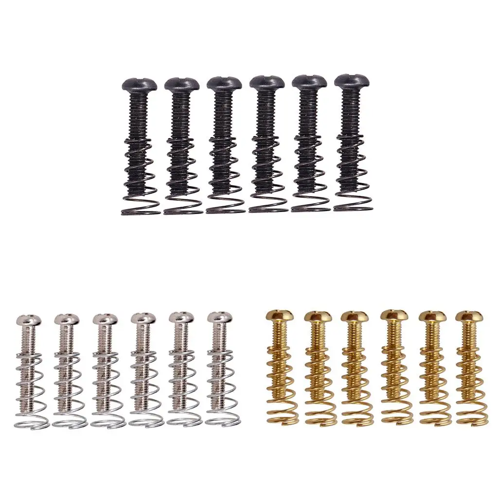 6 Pieces Electric Guitar Pickup Springs with Screws Replacement Parts