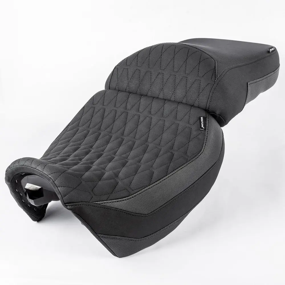 

Leather Rider Passenger Seat for Pan America 1250 2021 2022 2023 Front Rear Touring Cushion Pressure Relief Saddle, One Set-Blac