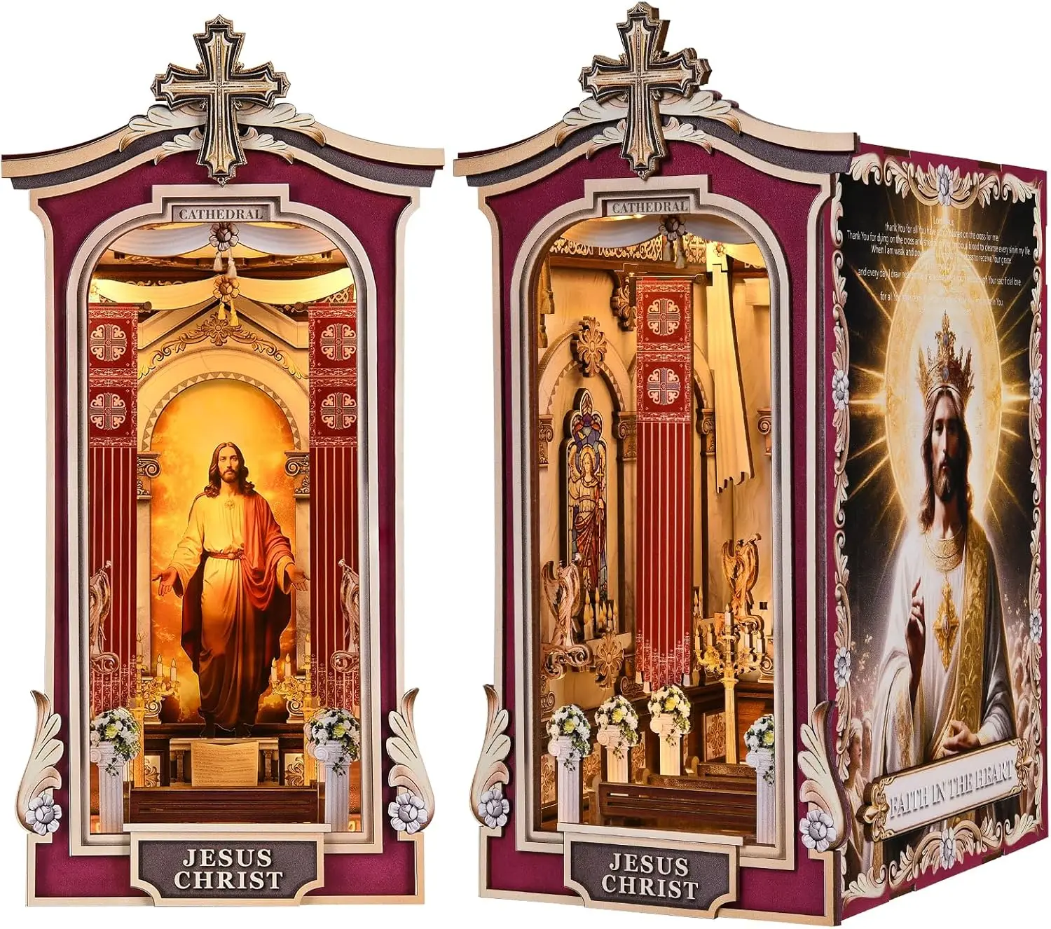 

Book Nook Kit, Simple Booknook Bookend, Miniature Dollho e Ho e Kit for Beginner, DIY 3D Puzzle Model with LED Light a