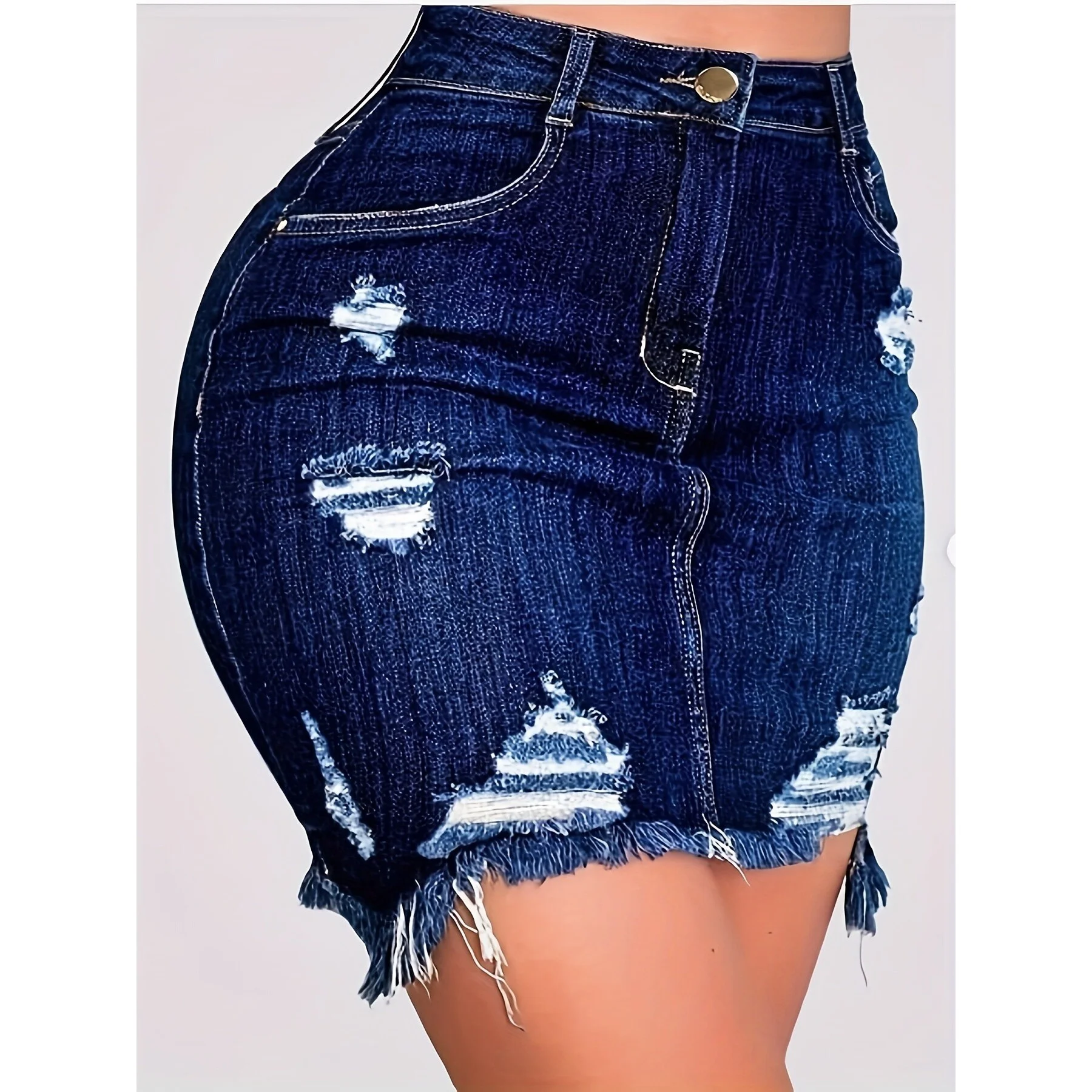 

Sexy Denim Pencil Skirt Bodycon Jeans Skirt Cross-Border Women's Fashion Spring Collection Neutral Waist Design Other Material