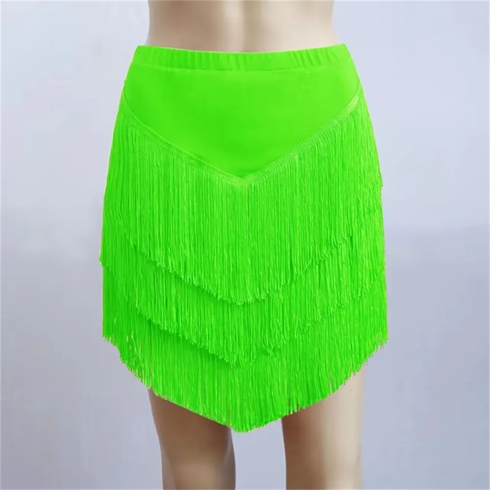 

Новая юбка для латинских танцев для взрослых, женская красная юбка с бахромой и кисточками, женская юбка для латинских танцев с нерегулярной V-образной юбкой