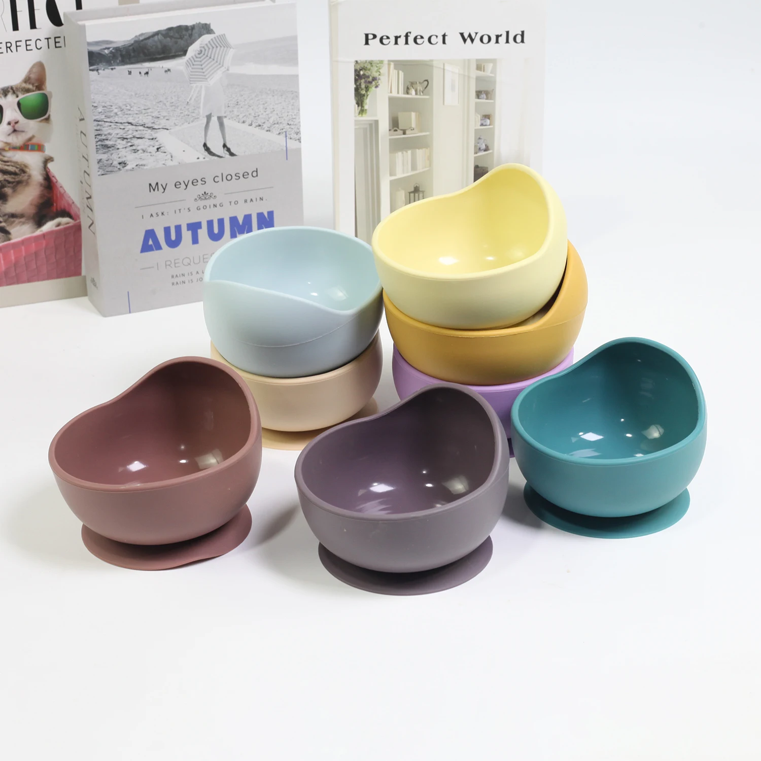Children Silicone Suction Cup Bowl Feeding Tableware Infant Non-slip Training Learning to Eat Bowl Baby Complementary Bowl