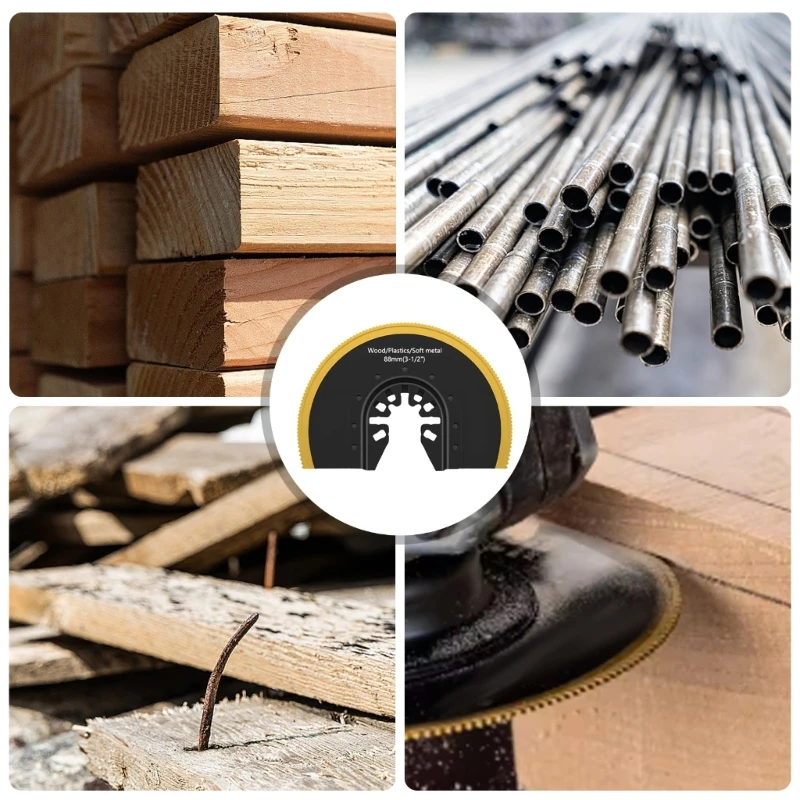 

Oscillating Multitool Cutter 2Pcs Semi Circle Flush Cut Oscillating Cutting Discs Quick Release for Wood Metal Cutting 37JD