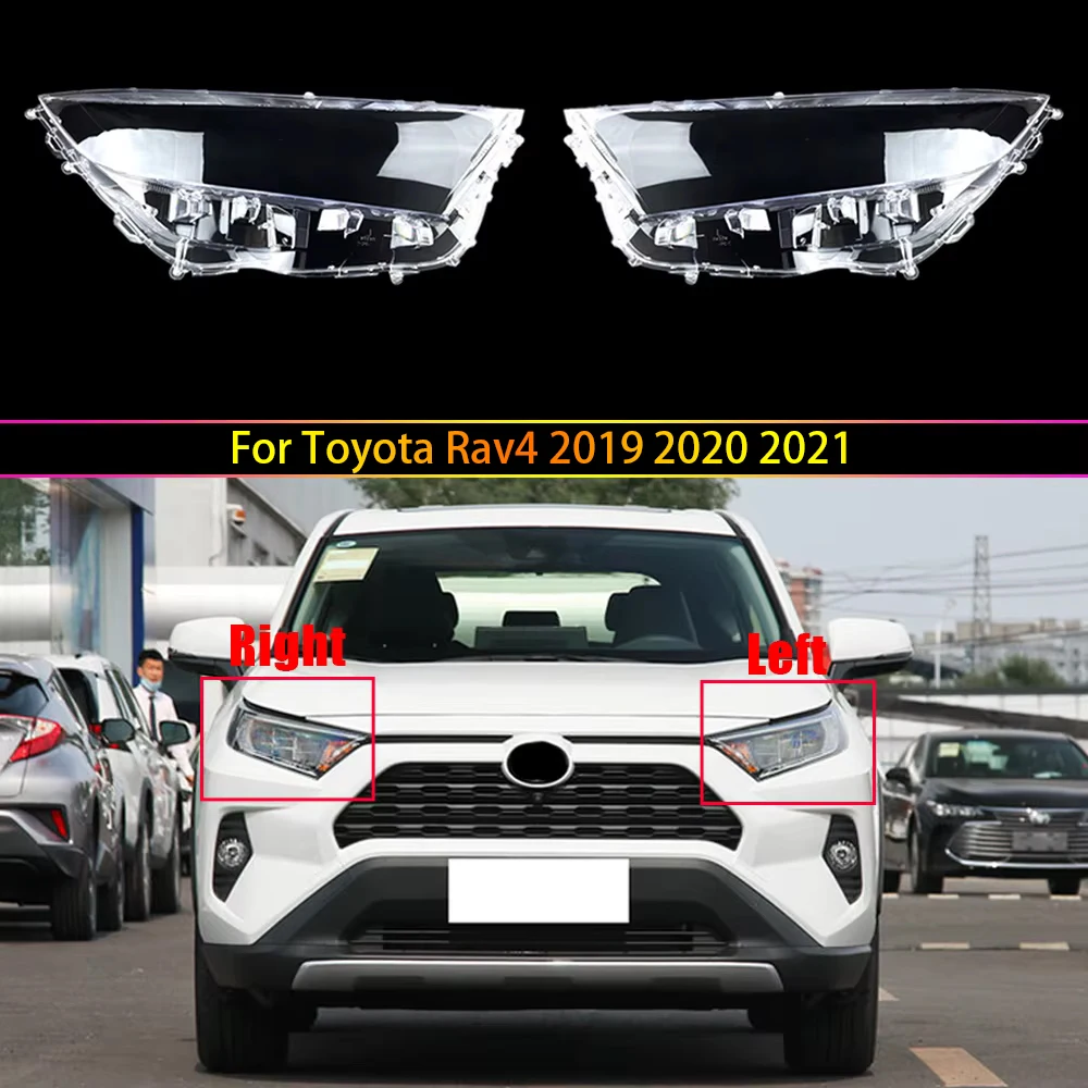 

Headlamp Transparent Cover Lamp Shade Headlight Shell Lens Plexiglass Replace Original Lampshade 2019 2020 2021 For Toyota Rav4