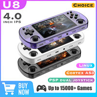 U8 Open Source Retro Handheld Video Game Console Linux System 4.0 Inch IPS Screen Portable Pocket Video Player 128GB Games