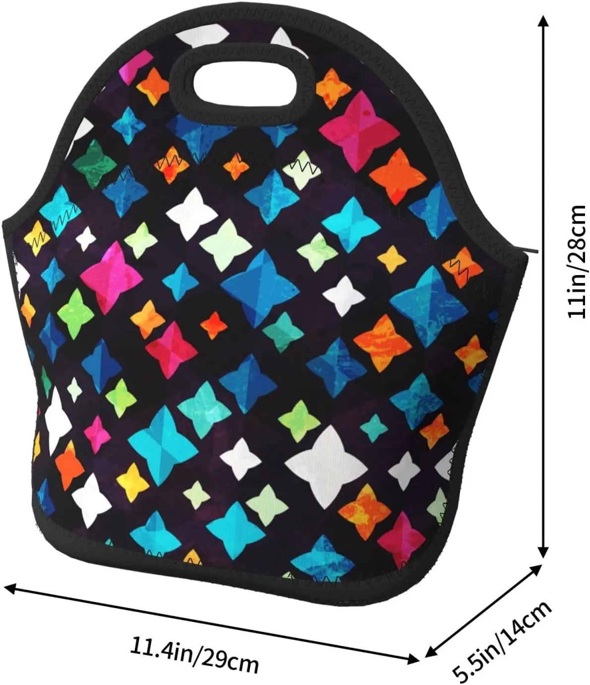 مشرق الماس الجرونج الفن التجريدي الملونة معزول علب الاغذية الغذاء حقيبة النيوبرين حقيبة يد Lunchbox برودة الحقيبة الدافئة حمل حقيبة