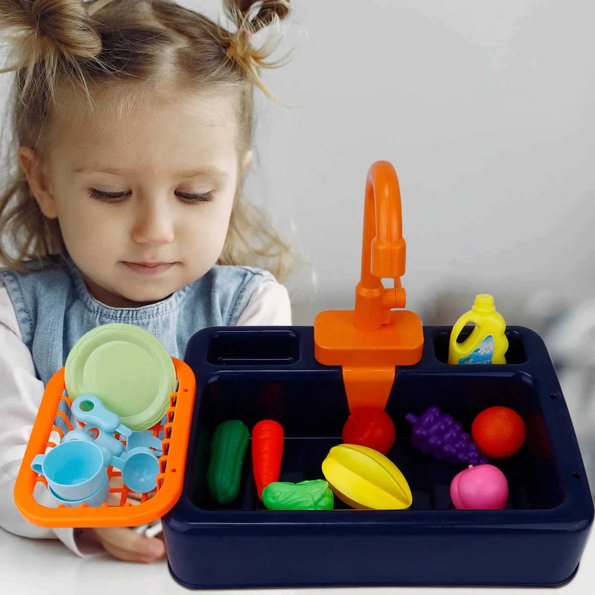 

1Set Electric Dishwasher Simulation Set Kids Kitchen Play House Dishwashing Activity Educational Plaything Encourages Screen