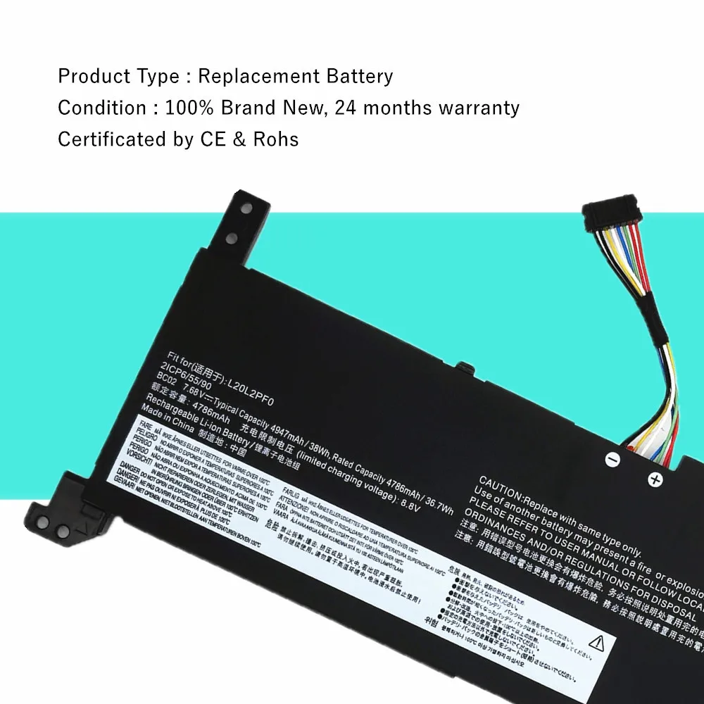 L20L2PF0 L20M2PF0 L20C2PF0 L20B2PF0 L20L3PF0 L20C3PF0 Laptop battery For Lenovo IdeaPad 3-14ALC6 Gen 6 V14 V15 V17 G2 ITL view 3