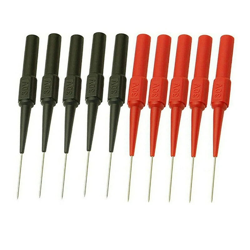 10PCS Multimeter Test Lead Extension Back Probes Sharp Needle Micro-Pin Stainless Steel For Banana Socket Tester