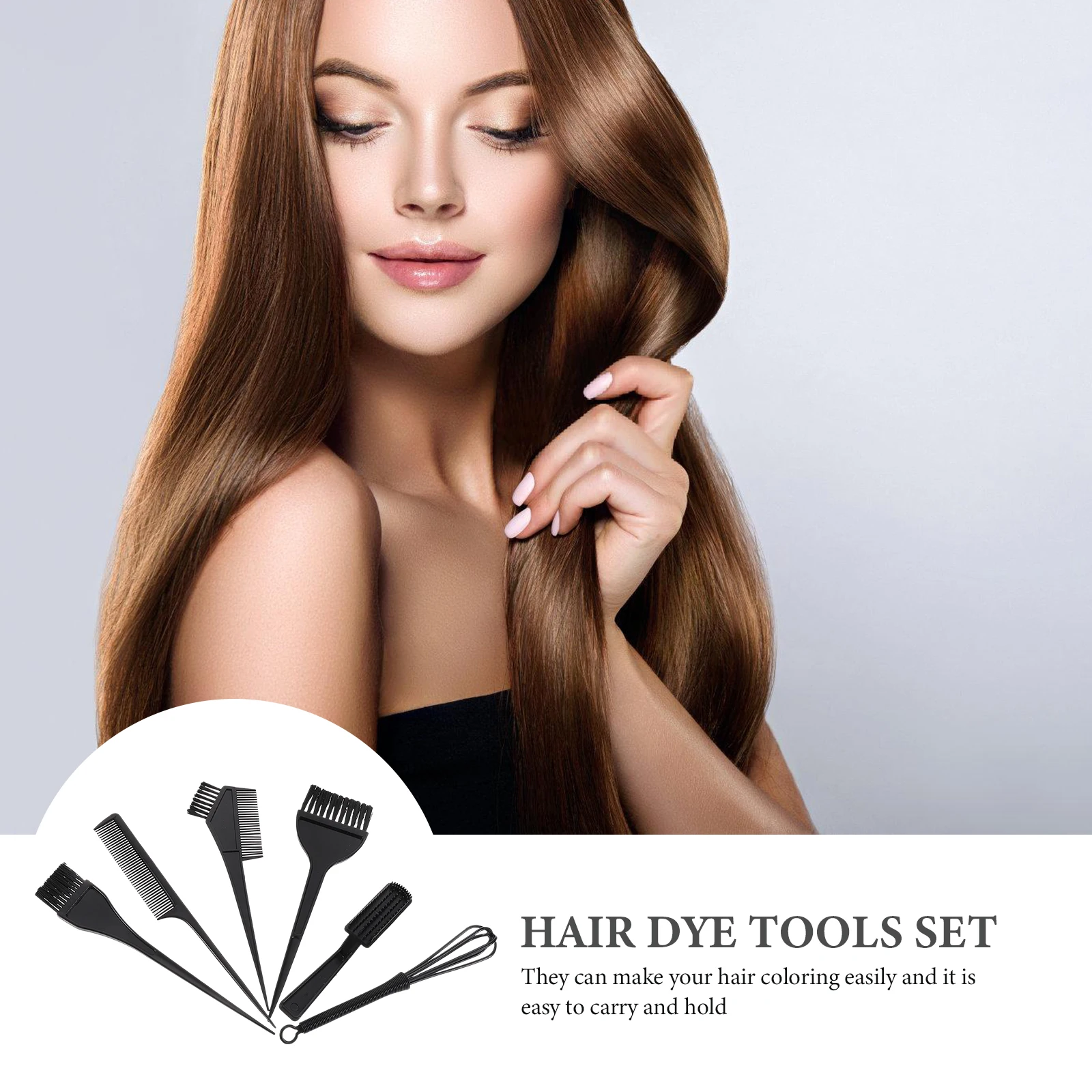 1 conjunto kit de ferramentas para coloração de cabelo, ferramentas de tintura de plástico premium, fornecimento de salão doméstico, escovas misturadas, cerdas firmes e confortáveis