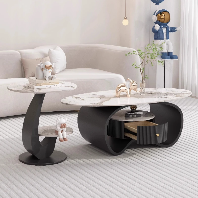 Luxury Modern Coffee Table Combination Fashionable Simple Side Table Space Saving Storage Design Living Room Furniture
