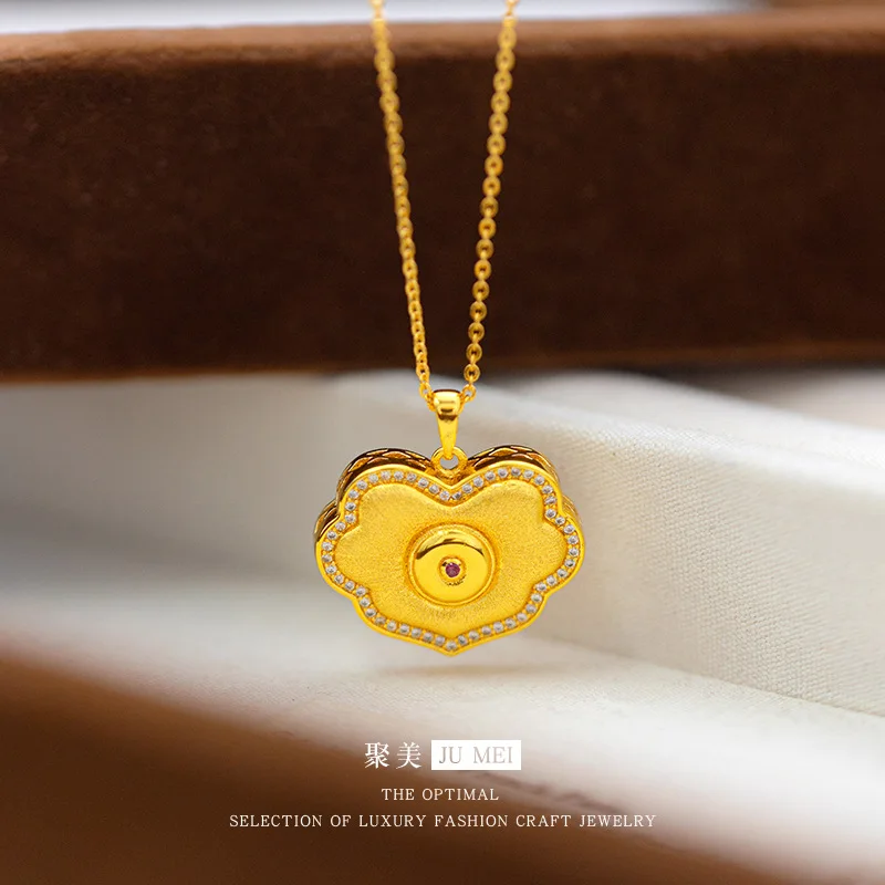 

Женская цепочка на ключицу Ruyi, золото 24 карата, AU999 | «Транквиility» гравировка с волнистыми мотивами, тонкая профессиональная изысканная.