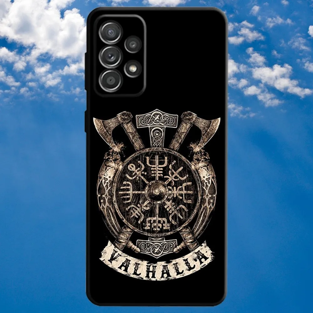 Vegvisir Logo Cool Viking Phone Case For Samsung S21,S22 Ultra,S20,S30 plus,S22 plus,S23,S30 ultra 5G Soft Black Cover