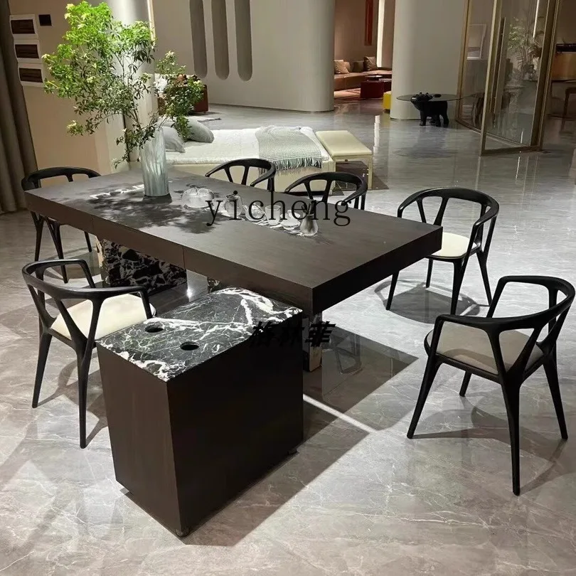 

zz solid wood tea table reception table minimalist designer villa tea table simple marble