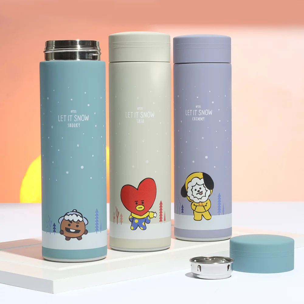 BT21 Korean Surrounding Water Cup Official Same Style Warm Cup Creative Cute Stainless Steel Cup Student Autumn/Winter