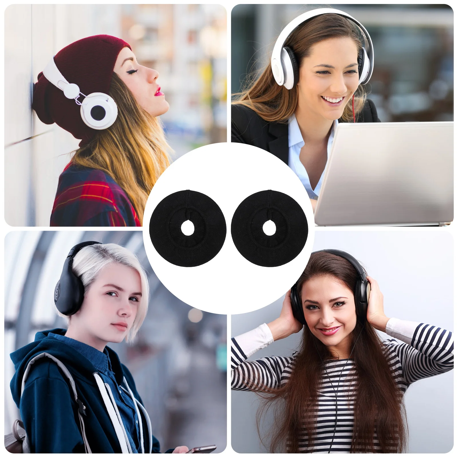 1 paio di coperture antipolvere per auricolari lavorate a maglia per tipo fascia, coperture protettive durevoli e riutilizzabili, accessori per auricolari, copertura pratica