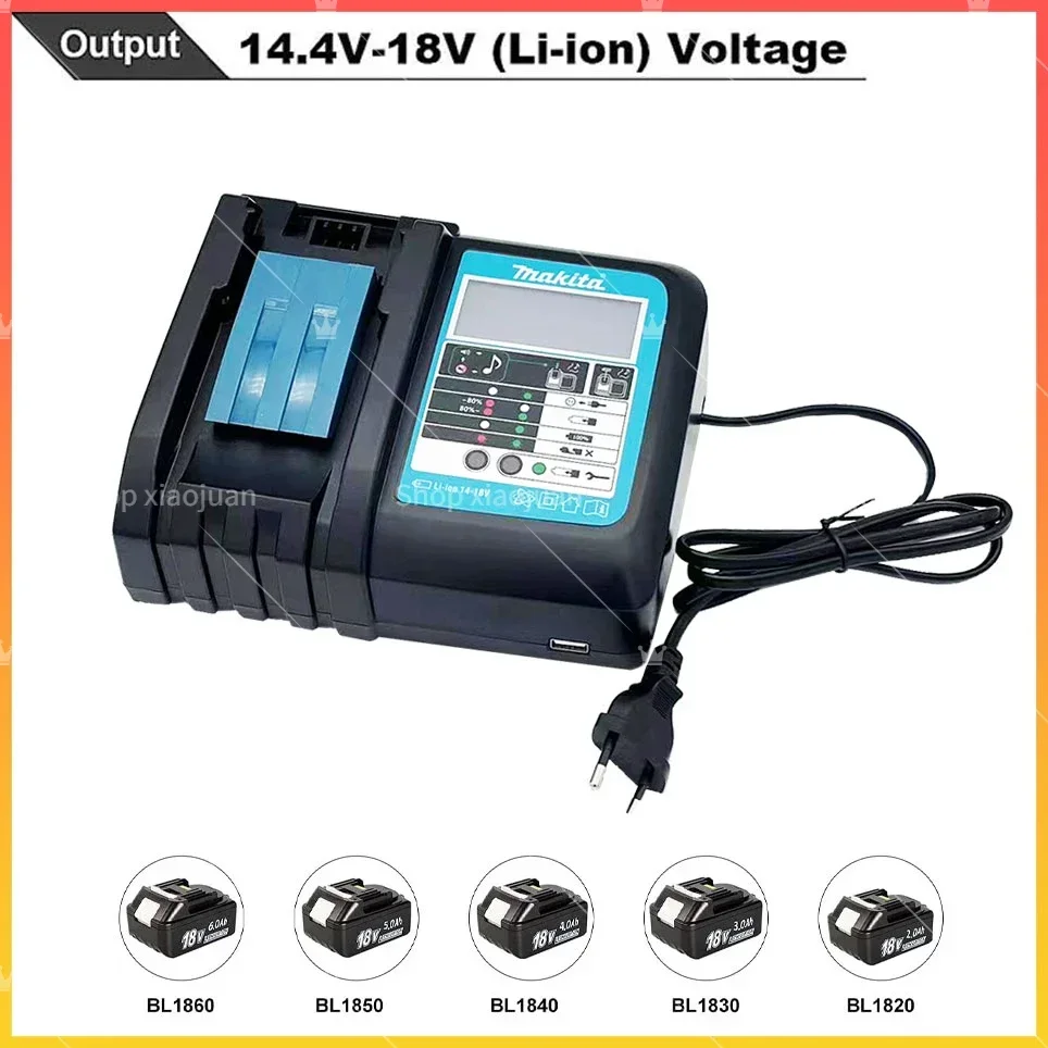 100% Original Makita Charger 14.4V-18V DC18RC Battery Charger Makita 6000mAh Bl1830 Bl1430 BL1860 BL1890 Tool Power Charger