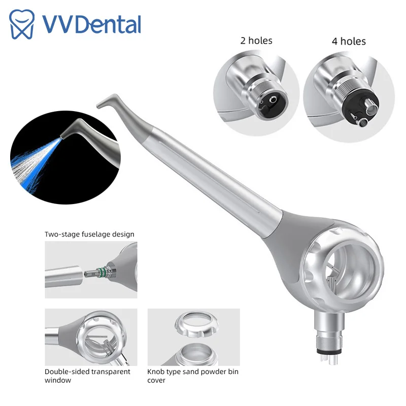 

VVDental 2hole 4hole Dental Air Polisher Handpiece Microetcher Sandblaster Sandgun for Teeth Polishing Air Prophy