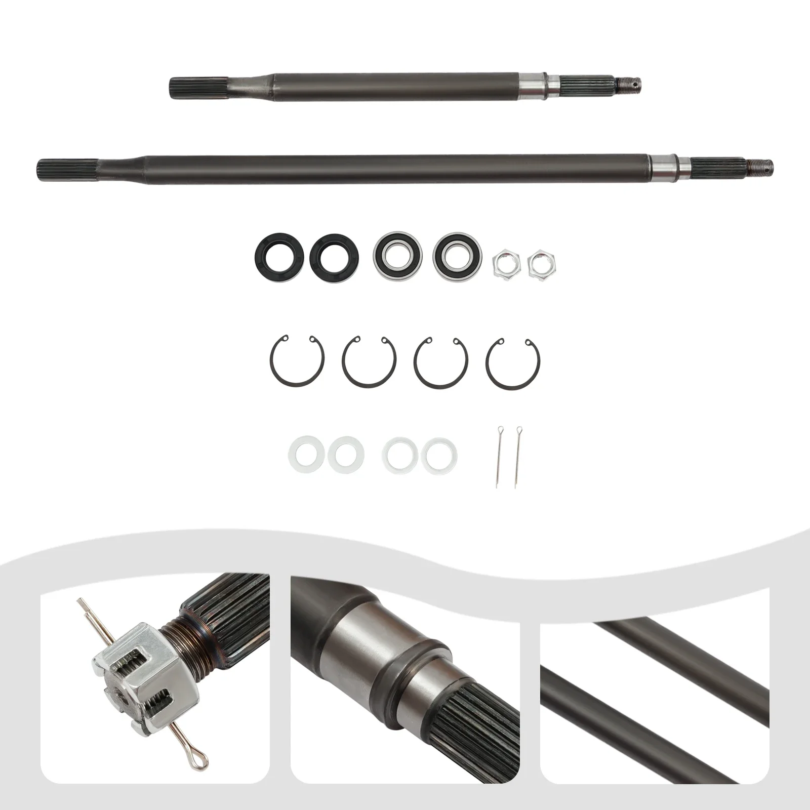 

RXV Rear Axle Shafts, Golf Cart RXV Rear Spline Axle Shaft, with Bearing Seal Kit, for EZGO RXV 2008 Up Electric Models