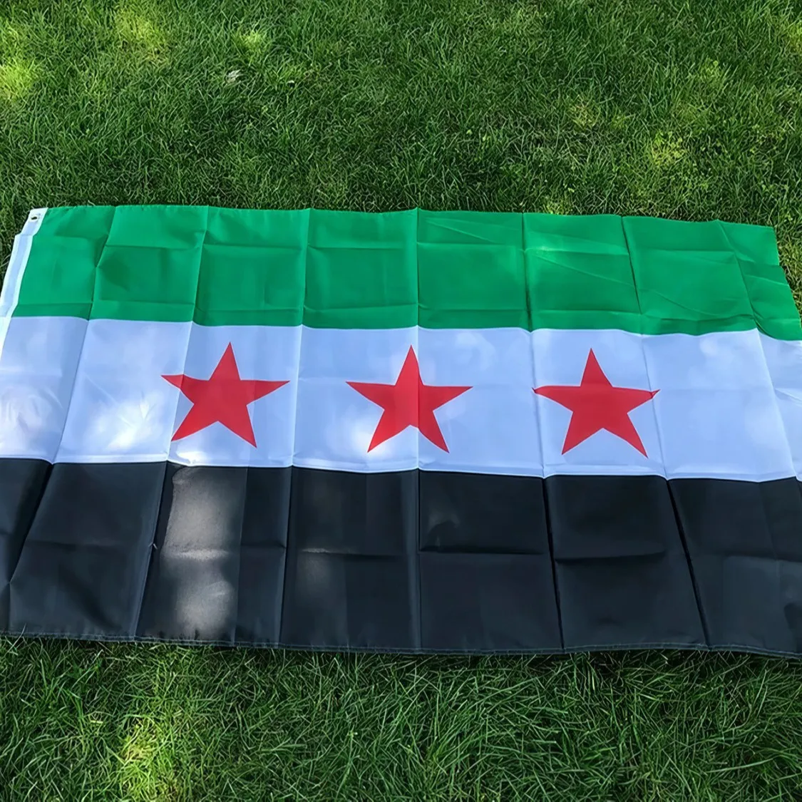 90x150  Three Stars Star Old Syria Arab Flag Polyester Printed Banner Tapestry For Decor