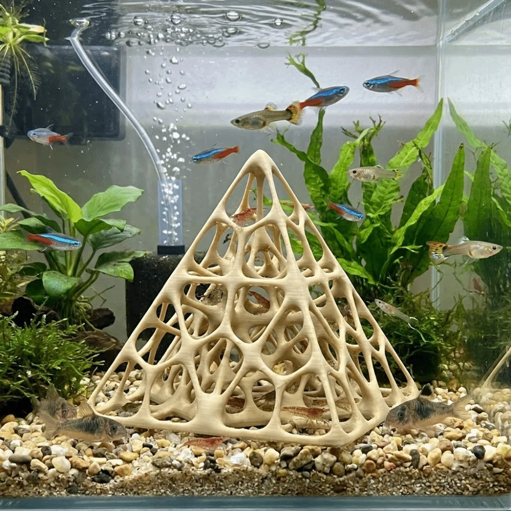 3D Printed Aquarium Cave Shelter Natural Look Hollowed-out Shrimp Hiding Place Plastic Shrimp Breeding Cave Home Aquarium