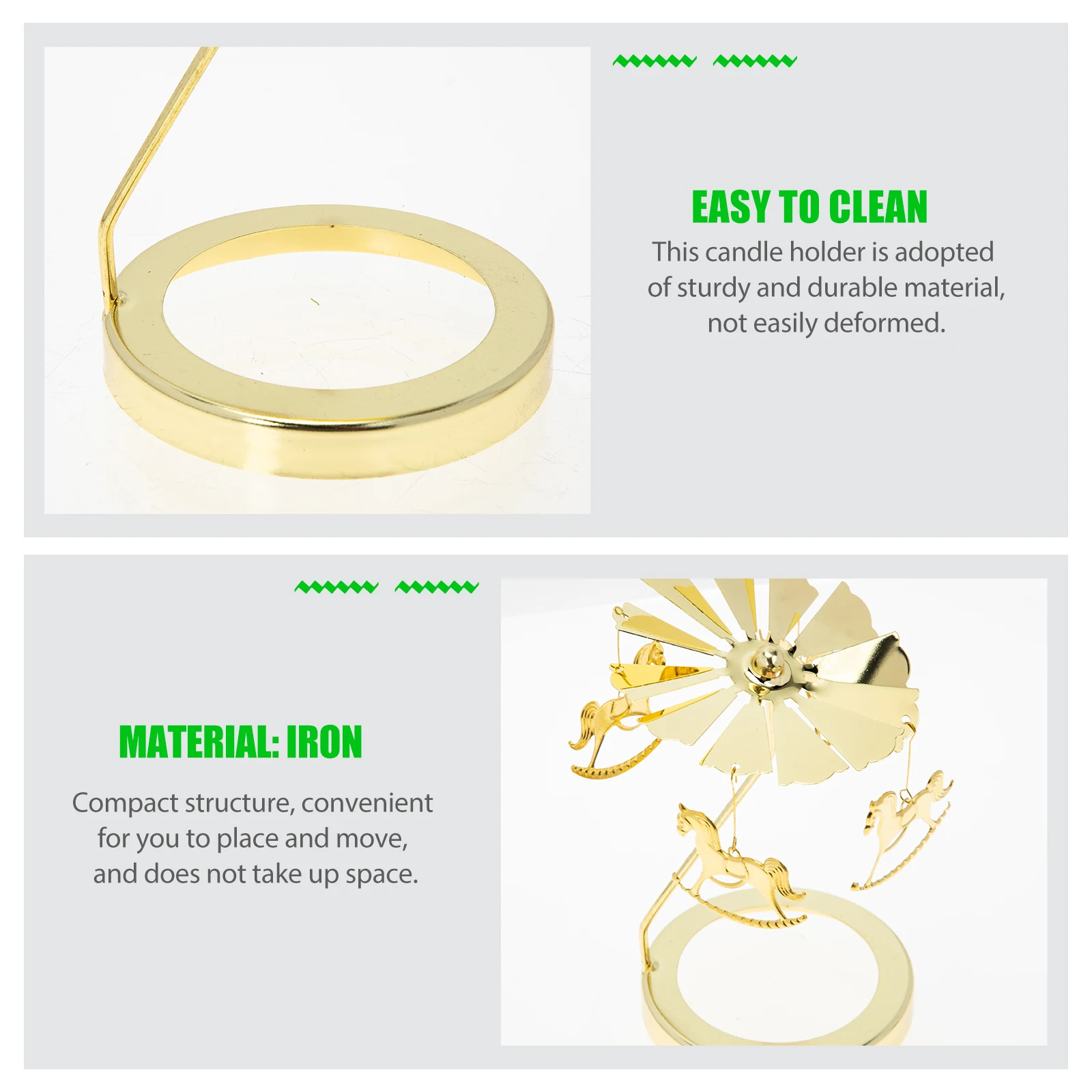 

Rotating Holder Carousel Tealight Stand Wind Powered Decorative Candlestick For Festival Home Decor Tabletop