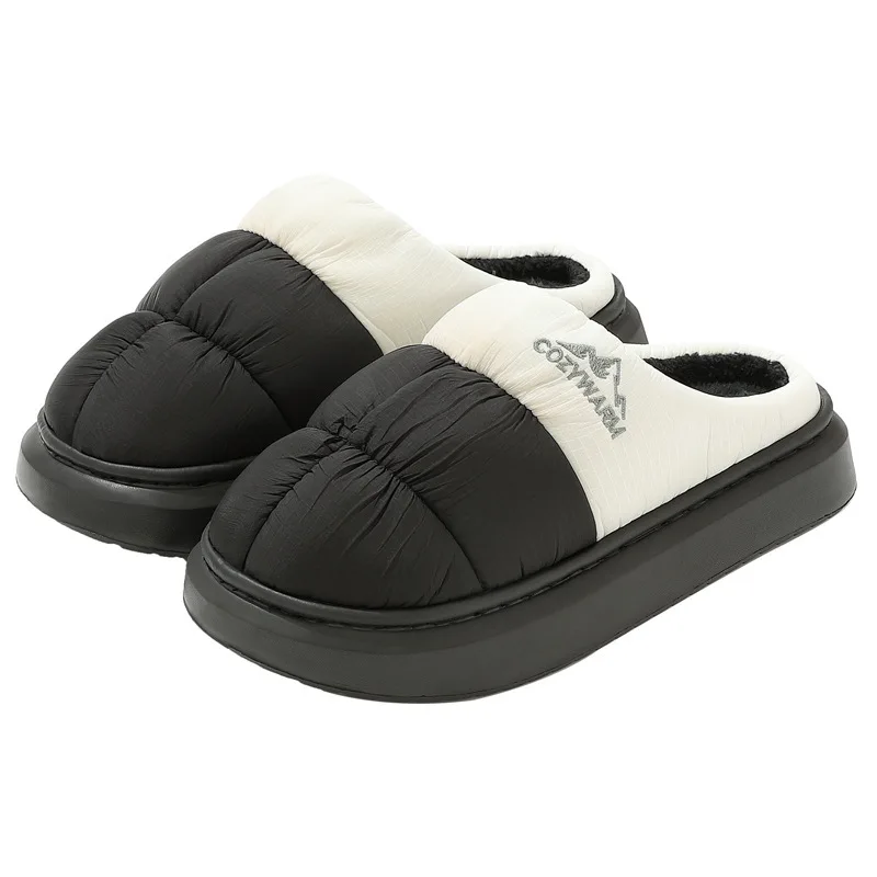 Lange, dicke, warme Winterhausschuhe aus Plüsch, wasserdichte Outdoor-Hausschuhe für Damen, Unisex, in verschiedenen Farben, rutschfeste Baumwollschuhe, bequem für Damen. – Detail 10