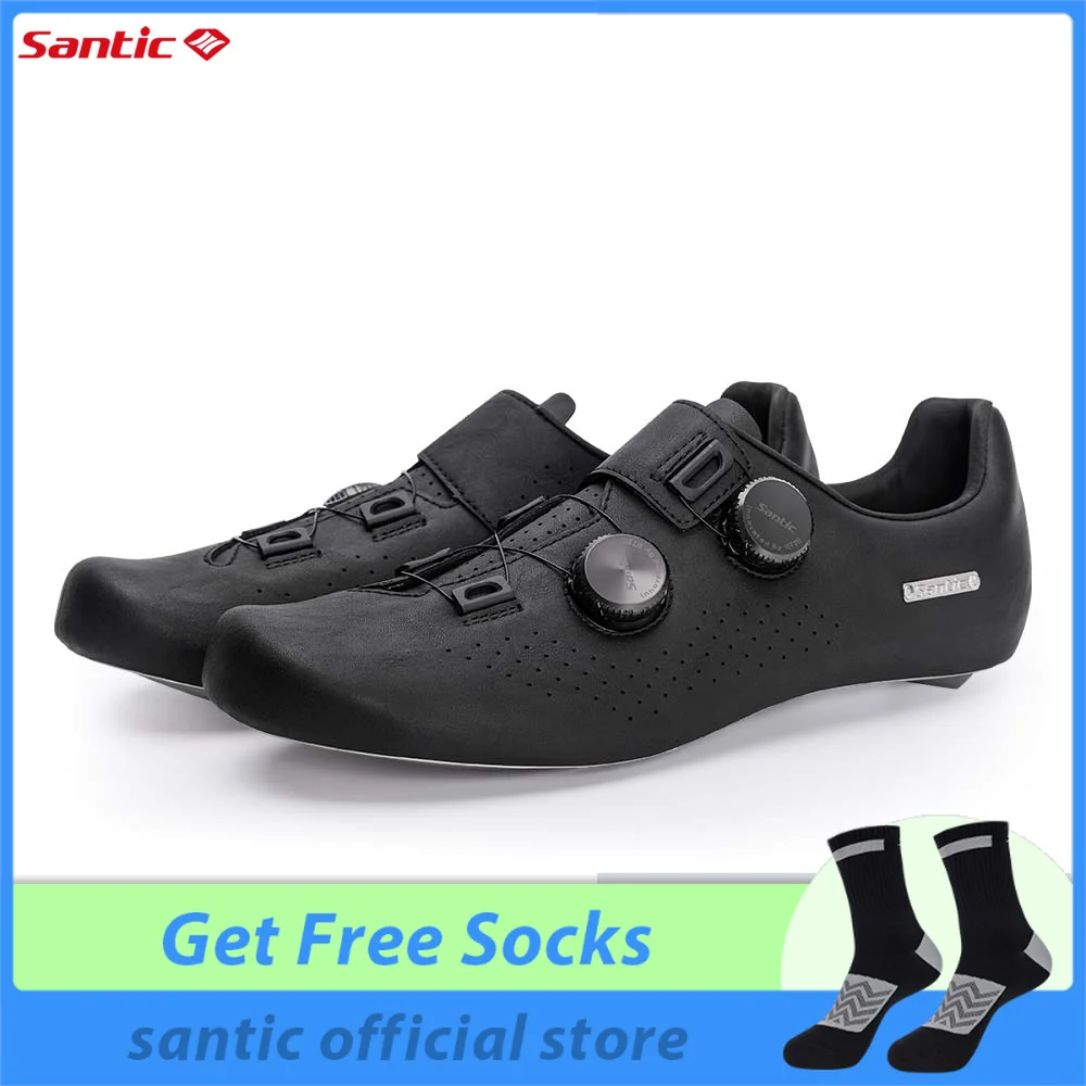 

Santic Men's Cycling Shoes Titanium Alloy Bottom Road Cycling Lock Shoes Grade 16 Professional Bicycle Road Lock Shoes TMS24054