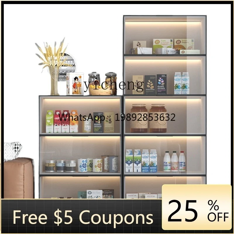 

Z ZK Flip-up Glass Door Snack Cabinet Multi-Layer Transparent Storage Display Cabinet Model Toy Cabinet