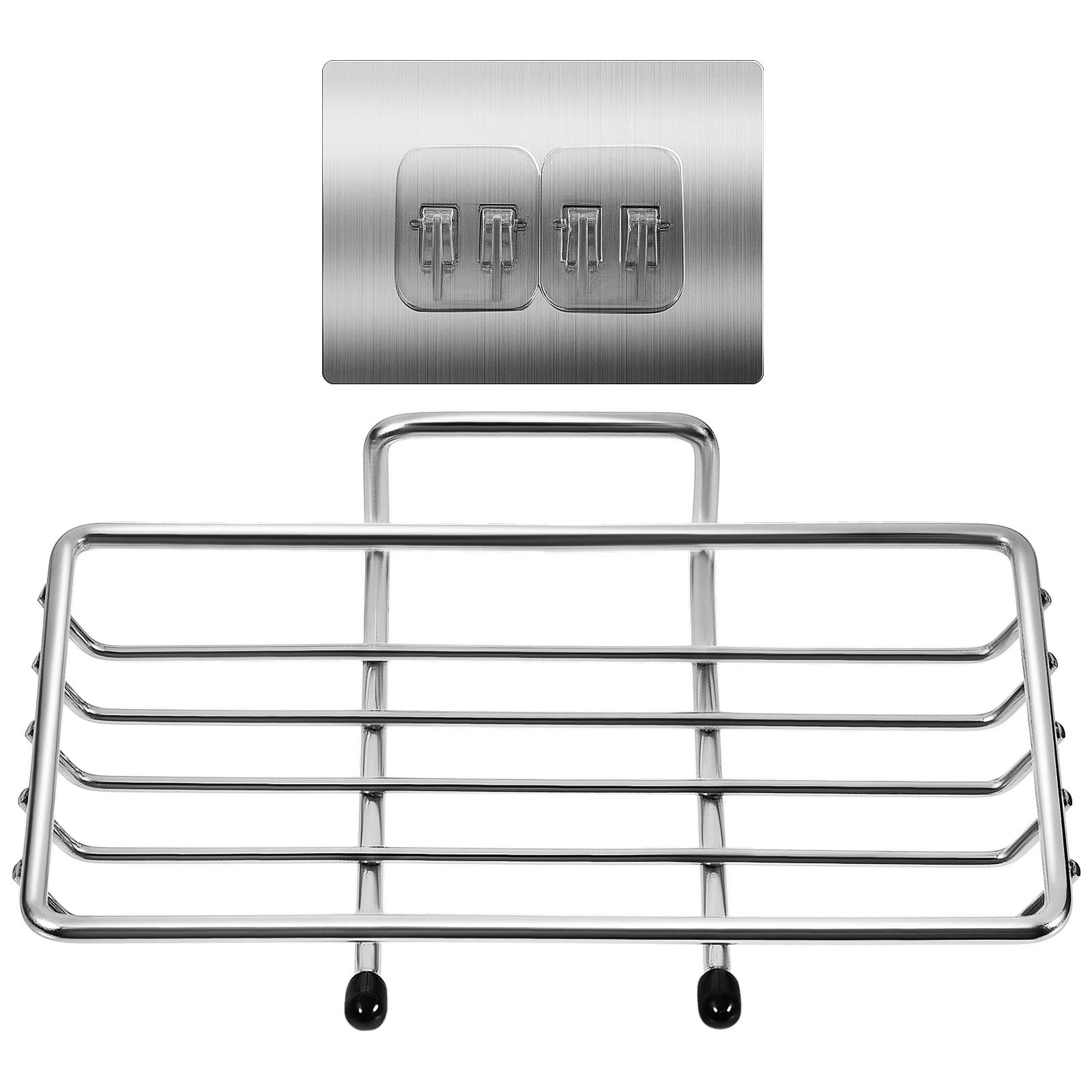 

No Punch Soap Holder for Shower Wall Mounted Stainless Steel Bar Soap Dish with Drainage Holes and Hook Organizer for Bathroom