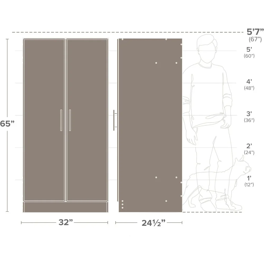 Armoire de Rangement avec Étagères, 32 Pouces