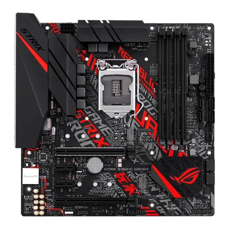Motherboard ASUS ROG STRIX B360-G GAMING Mendukung Aura Sync RGB LED Header Dual M.2 SATA6Gbps HDMI dan DVI Motherboard